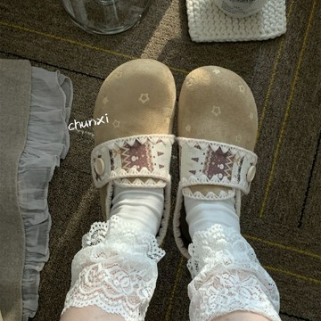 【臺灣出貨 免運】春季復古甜美休閒勃肯鞋女2026百搭淺口單鞋魔術貼板鞋泡芙小白鞋
