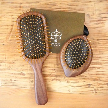 【三十三木梳嚴選】遠紅外線胡桃木黃金梳(可任選)