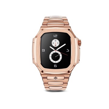 【Golden Concept】Apple Watch 45mm 錶殼 玫瑰金錶框 玫瑰金不銹鋼錶帶 RO45-RG