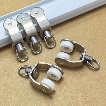 窗簾軌道滑輪金屬工字輪耐用抗曬彎軌滾輪走珠輪窗配滑道軌道吊輪