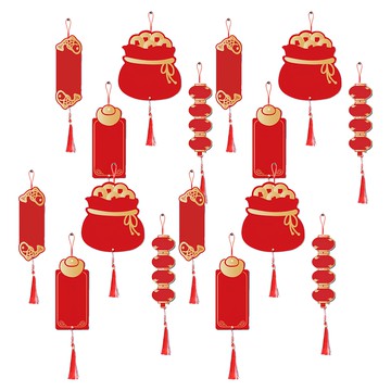 【賈文卿】DIY手寫祝福宣紙流蘇掛飾套組 招財進寶如意賀喜 新年裝飾  1入