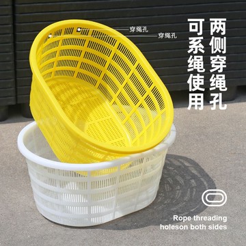 塑料筐圓形周轉筐加厚橢圓形框子蔬菜水果魚蝦西瓜蘿365YJ 公司貨 快速寄出