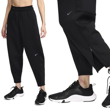 Nike Prima 78 Pant 女款 黑色 運動 九分褲 高腰 錐形褲 拉鍊 口袋 長褲 FB5429-010