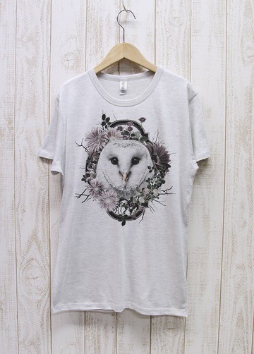 ronronBARNOWL T 卹花框 Heather 白 / R026-TT-HWH