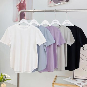 L~L~同款Love女士圓領T恤百搭純色寬松速干透氣運動短袖瑜伽上衣