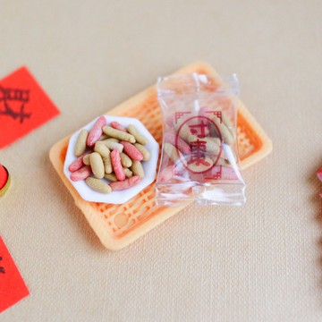 迷你新年零食 寸棗 糯米棗 袖珍食物 仿真食物