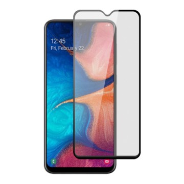三星 Galaxy A20 滿版 黑色 霧面 磨砂 9H玻璃鋼化膜 手機 保護貼 霧面 黑x1 A20保護貼