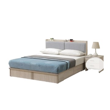 【MUNA家居】茉莉5尺床頭片四抽底組/附USB插座/712+731