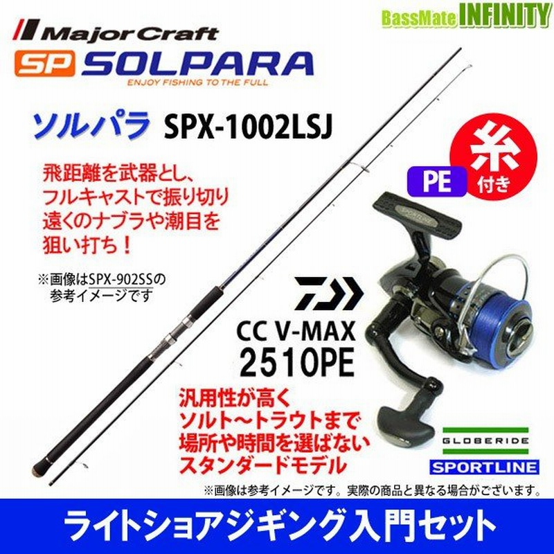Pe1号 約130m 糸付き ライトショアジギング入門セット メジャークラフト ソルパラ Spx 1002lsj スポーツライン Cc V Max 2510pe 通販 Lineポイント最大0 5 Get Lineショッピング