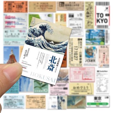 60張日文旅行貼紙登機機票行李箱筆記本手機殼電腦ipad防水貼畫