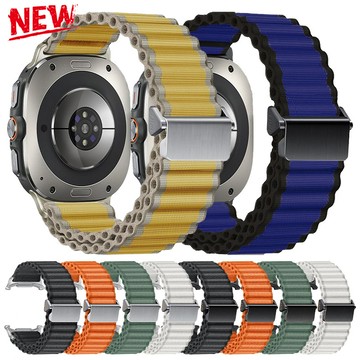 SAMSUNG 適用於三星 Galaxy Watch Ultra 2025 47 毫米運動錶帶腕帶配件的連接器尼龍錶帶