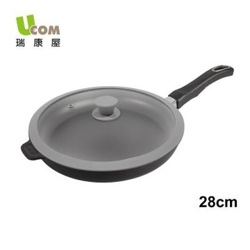 【Kuhn Rikon】丹麥黑魔法不沾鍋-晶鑽單柄早餐鍋28cm+矽膠玻璃蓋(電磁爐可用)