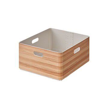 【KING JIM】KIINI 木質風格折疊收納箱  M 自然棕