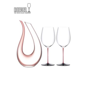 奧地利進口RIEDEL Amadeo豎琴醒酒器璀璨粉領結紅酒杯套裝送禮物