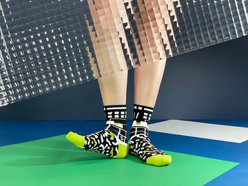 郵包 棉質中筒襪 - 襪子 - 黑