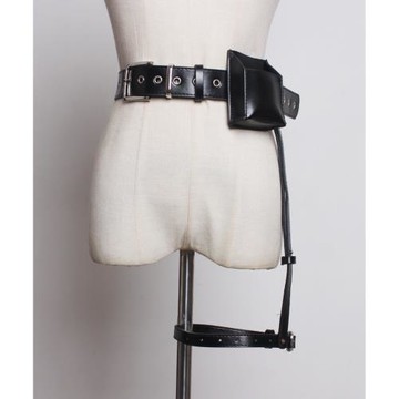 煙盒腰帶皮帶綁腿機能性感嘻哈朋克黑暗腰封女士裝飾裙子短褲腰帶