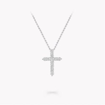 鉅曜 1克拉 10分鑽 十字架鑽墜 贈18K金項鍊(培育鑽石 18K金 長2.2*寬1.1公分)