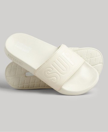 Superdry Women's Women's Code Core Pool Sliders Cream / Rice White - Size: L