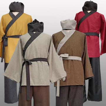 古裝男漢服男款平民百姓小二衣服群演路人村民下人演出服棉麻戲服