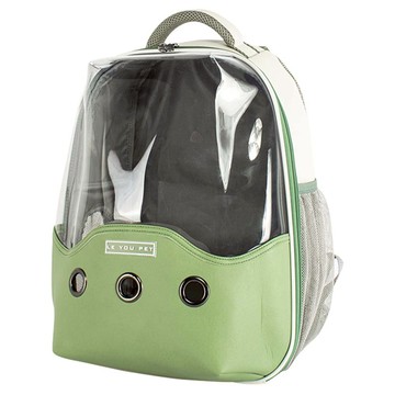 Phoenix 菲尼斯 寵物半透明蛋殼雙肩包 45x35x28cm 皮革+PVC+網布材質 建議9公斤內寵物使用  1個  綠色