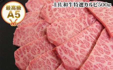 土佐和牛A5特選カルビ焼肉500g　牛肉　和牛A5ランク