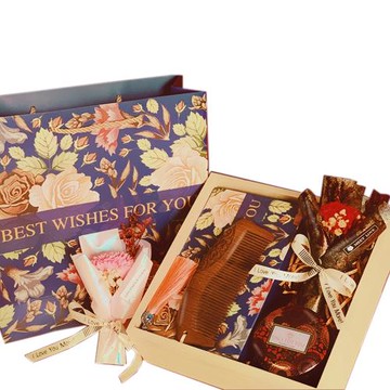 傳統手工木梳絲巾禮盒