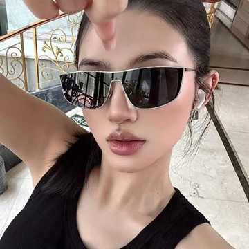 爆款金屬墨鏡辣妹風高級感個性大框防紫外線太陽眼鏡男女同款