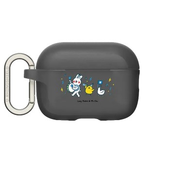 AirPods Pro 2 AirPods Case 黑 - 懶散兔與啾先生 Lazy Rabbit and Mr.Chu - music!