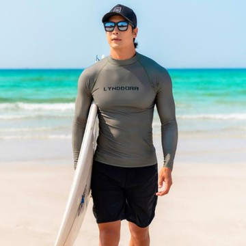 潛水服泳衣男士套裝沖浪服水母衣速干防曬溫泉成人長袖浮潛上衣夏