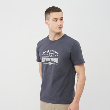 GIORDANO 男裝印花上衣 Outdoor系列 - 02 標誌灰