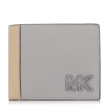 Michael Kors 荔枝紋皮革 / 零錢袋 / 雙摺 短夾_灰色
