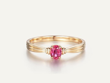 紅絲絨紅寶石戒指彩色剛玉古典歐洲訂婚18K金藍寶石戒指