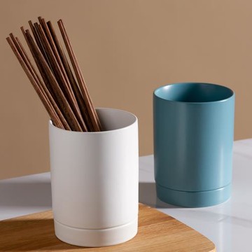 北歐陶瓷筷子筒筷子簍家用廚房餐具瀝水防霉刀叉勺筷子單個收納筒