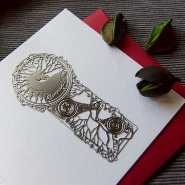 勇氣獨角獸書籤賀卡-銀