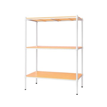 【dayneeds】松木90x45x120公分三層烤白原木板收納層架
