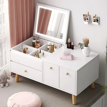 LED燈梳妝台 80 x 40 x 38cm 暖白色 臥室家具