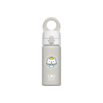 磁吸水壺 AquaStand 不鏽鋼 480cc - 無吸管 貝殼灰 - 白白日記 Darylhochi - The birthday bear