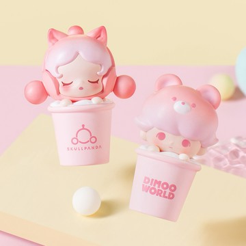 【POP MART 泡泡瑪特】泡泡萌粒 草莓奶昔系列公仔套裝吊卡(1入)