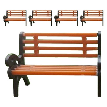 FORES 彩色長椅模型 1:30 5件組  混和顏色  1組