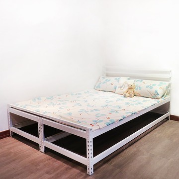 免螺絲角鋼雙人床架-雪皓白加大加厚款