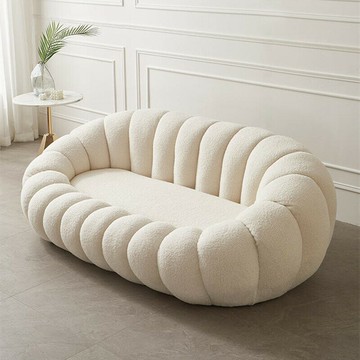 【含運/免稅】羊羔絨沙發客廳可躺睡小戶型輕奢休閒南瓜雙人臥室沙發