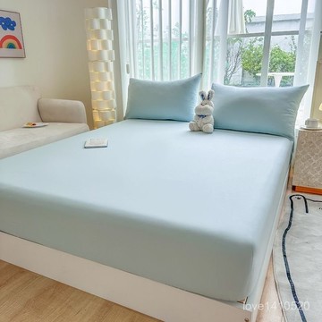 熱銷🔥涼感床包 床墊 冰絲床包 床包 裸睡床包 床單 夏天床包 夏季床笠新款加厚A類水洗棉床笠單件純色磨毛床笠三件套