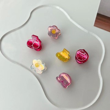 新品 韓國小清新發飾髮夾甜美可愛水果花朵抓夾童趣糖果色劉海夾子頭飾