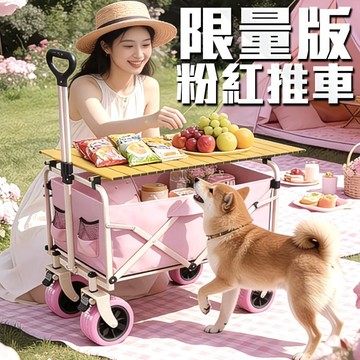 限量款粉紅露營車 雙煞車露營推車 台中出貨露營推車 露營拉車 摺疊手拉車 露營手拉車