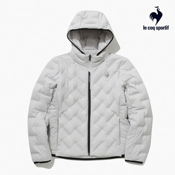 【LE COQ SPORTIF 法國公雞】男女款灰色休閒基礎羽絨外套LKU63195