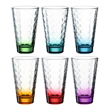 LEONARDO 里奧納多 花水釉光學浮面玻璃水杯 300ml 6入組  透明  1組