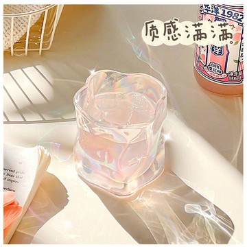 臺灣出貨🎊炫彩仙女酒杯玻璃杯透明酒杯高顏值水杯可愛扭扭杯果汁咖啡冷飲杯平價推薦🧨