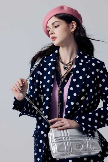 刷毛點點西裝式長外套