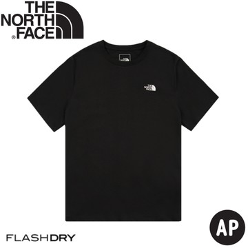 【The North Face 女 Flash dry 排汗快乾短袖圓領T AP《黑》】8CK8/登山/排汗衫/短T/運動T