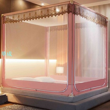 限時*優惠拉鍊蚊帳蒙古包家用三開門寶寶防摔支架1.2米1.8m1.5米床坐床式